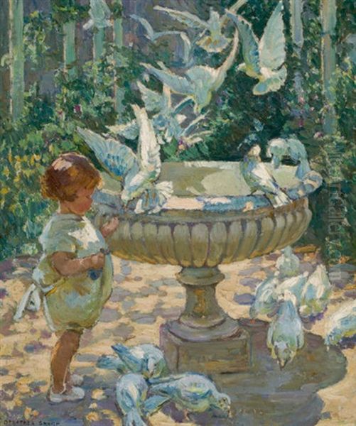 At The Fountain Oil Painting by Dorothea Sharp