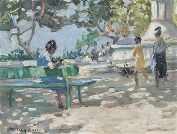 Park Scene Oil Painting by Dorothea Sharp