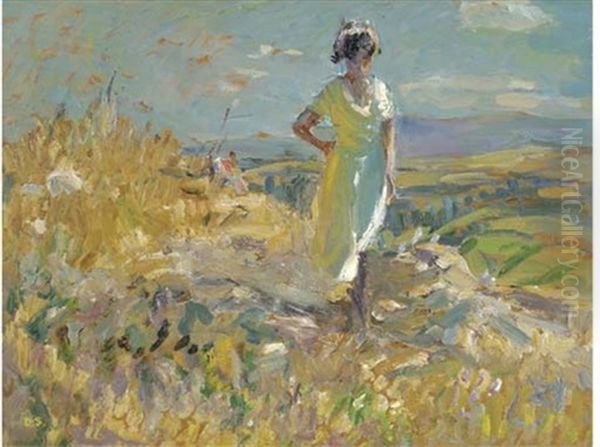 Girl In The Hills Oil Painting by Dorothea Sharp