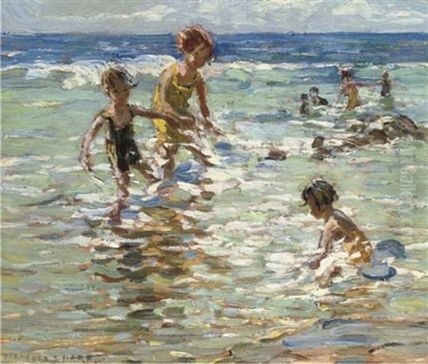 Breaking Waves (+ A Cottage Garden, Sketch, Verso) Oil Painting by Dorothea Sharp