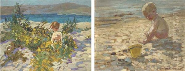 The Yellow Pail (+ A Child In A Rocky Landscape, Verso) Oil Painting by Dorothea Sharp
