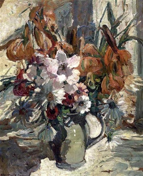 Still Life (flower Piece) Oil Painting by Dorothea Sharp