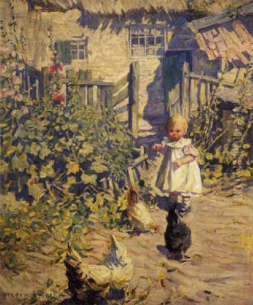 In A Cottage Garden Oil Painting by Dorothea Sharp