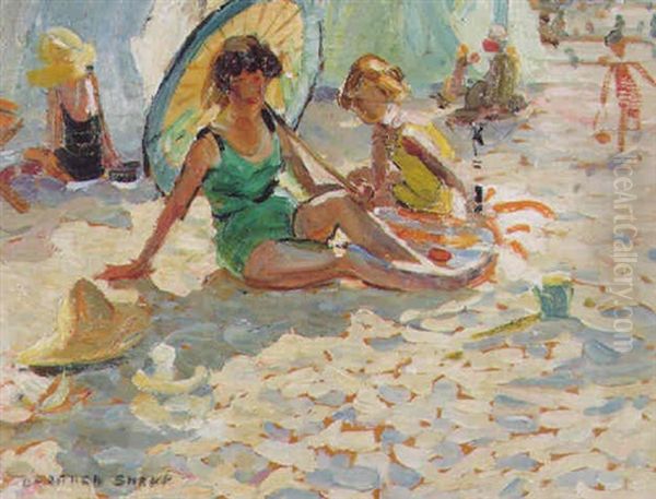 At The Beach Oil Painting by Dorothea Sharp