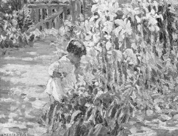 Young Girl Picking Flowers Oil Painting by Dorothea Sharp