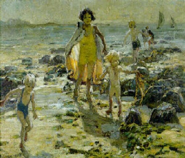 Among The Rock Pools Oil Painting by Dorothea Sharp