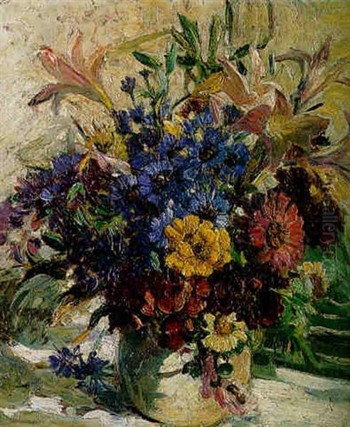A Vase Of Flowers Oil Painting by Dorothea Sharp
