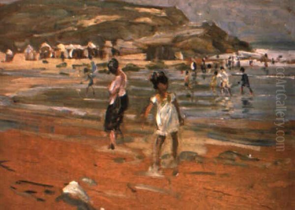 Figures Paddling Oil Painting by Dorothea Sharp