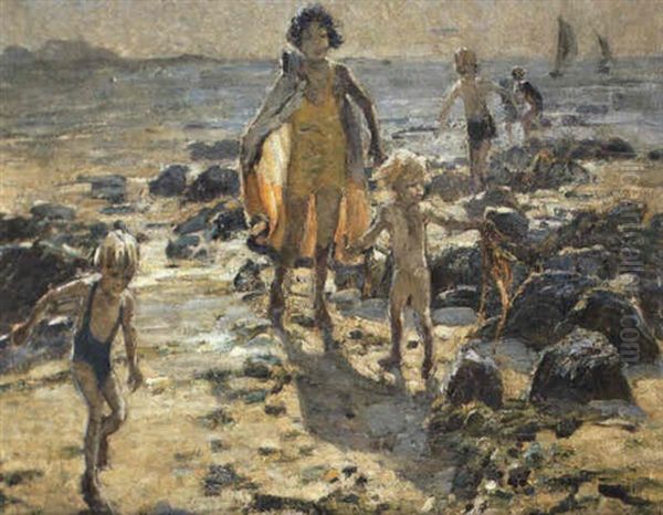Among The Rockpools Oil Painting by Dorothea Sharp