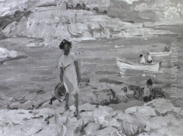 Cornish Coast Oil Painting by Dorothea Sharp