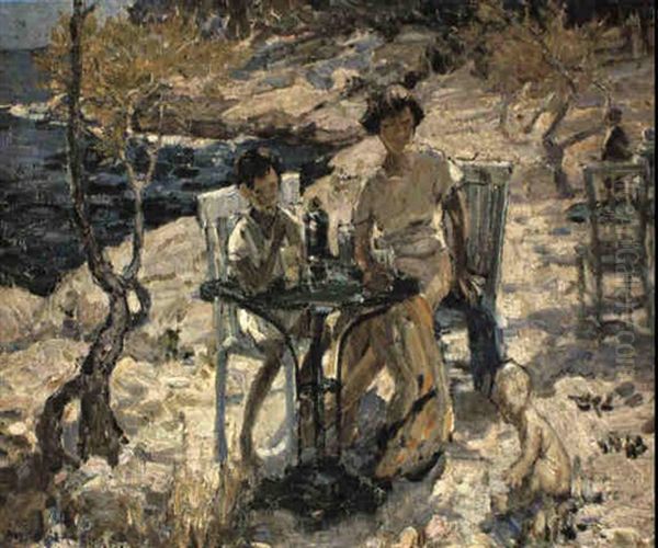 The Cafe Oil Painting by Dorothea Sharp