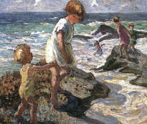 In The Rock Pools Oil Painting by Dorothea Sharp
