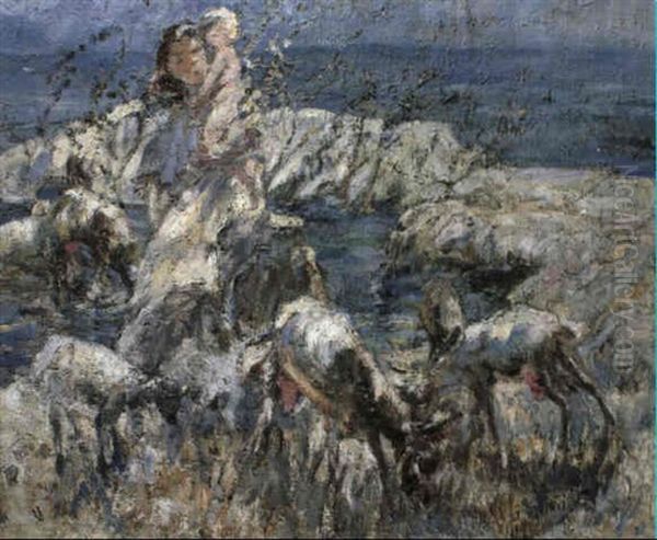On The Cliffs Oil Painting by Dorothea Sharp