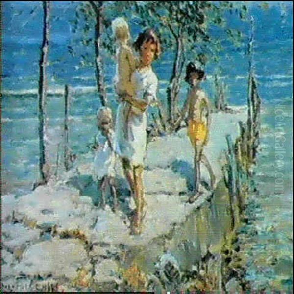 On The Jetty Oil Painting by Dorothea Sharp
