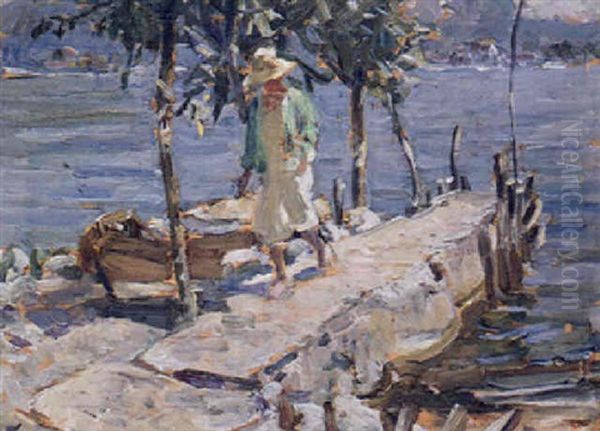 Fisher Girl On The Quay Oil Painting by Dorothea Sharp