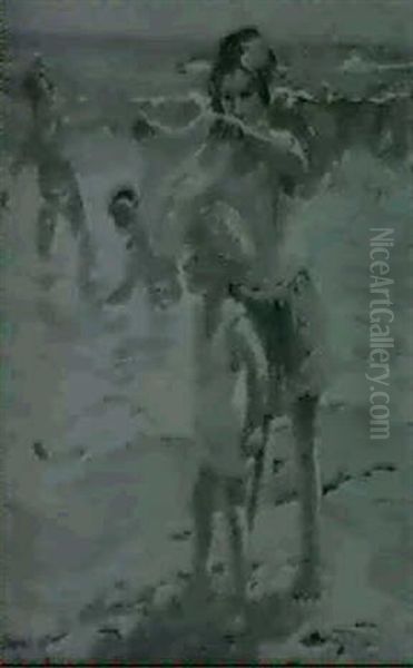 After The Swim Oil Painting by Dorothea Sharp