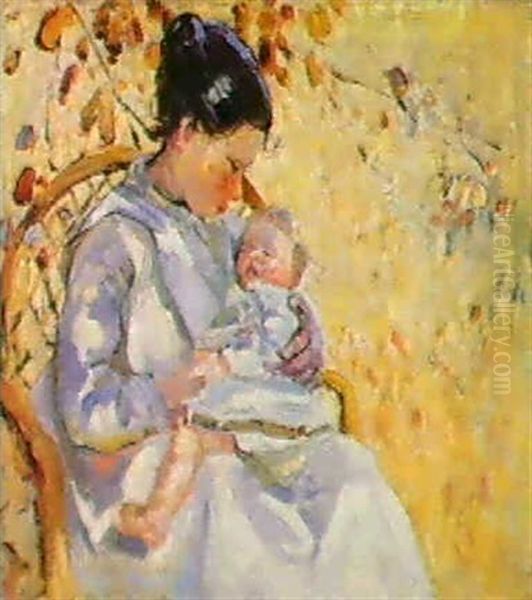Mother And Child Oil Painting by Dorothea Sharp