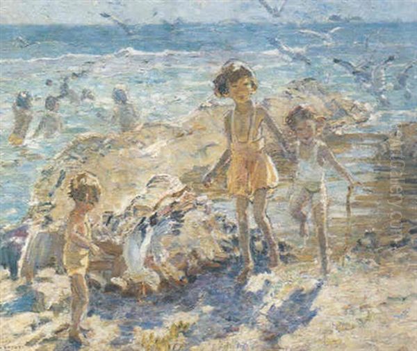 Beachcombing Oil Painting by Dorothea Sharp