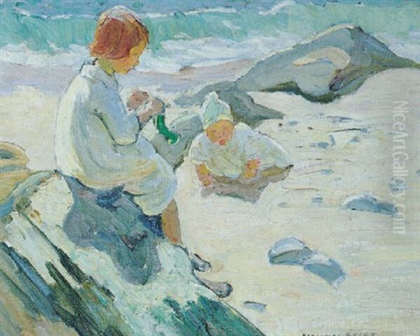 The Green Sock Oil Painting by Dorothea Sharp
