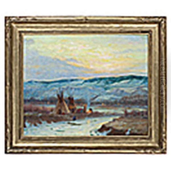 Crow Encampment Oil Painting by Joseph Henry Sharp
