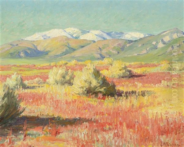 Fall Color At Crow Agency Oil Painting by Joseph Henry Sharp