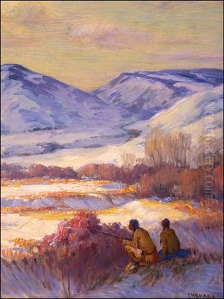 Stalking Game, Montana Oil Painting by Joseph Henry Sharp