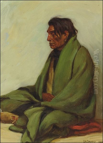 Chief Big-ox, Crow Oil Painting by Joseph Henry Sharp