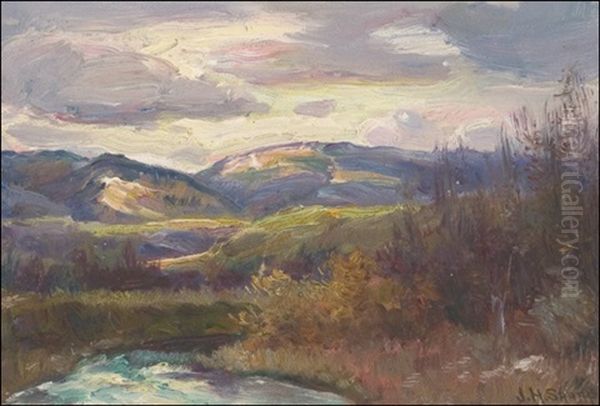 Montana Landscape Oil Painting by Joseph Henry Sharp