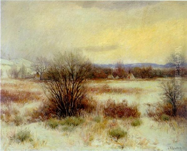 Indian Encampment In Winter Oil Painting by Joseph Henry Sharp