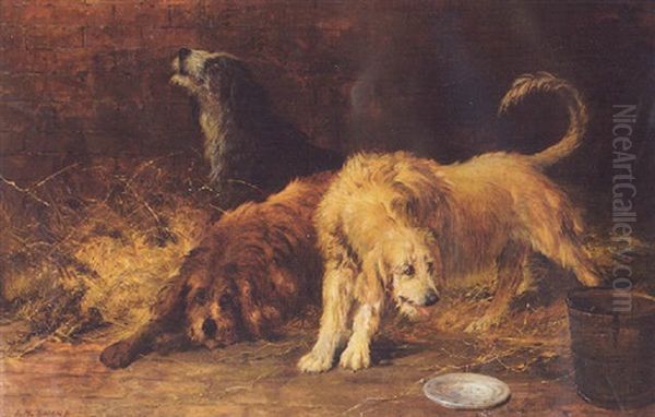 Otter Hounds Oil Painting by Joseph Henry Sharp