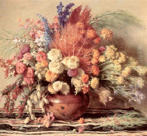 Winter Bouquet Oil Painting by Joseph Henry Sharp