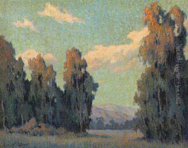 California Sunset Oil Painting by Louis Hovey Sharp