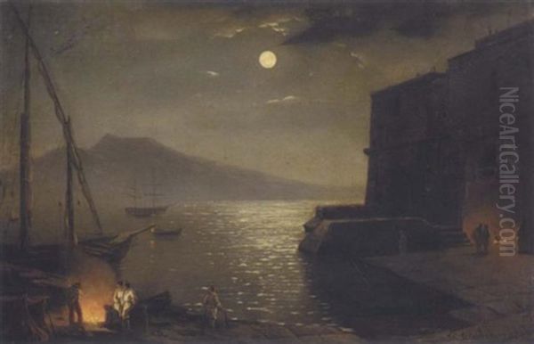 Italian Coastal Scene Oil Painting by Sylvester Shchedrin
