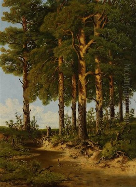 Wooded Clearing Oil Painting by Iwan Iwanowicz Shishkin