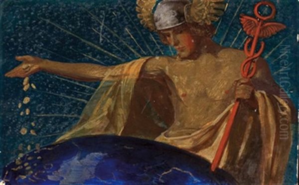 Hermes Als Gott Der Geschicklichkeit Und List Oil Painting by Alfons Siber