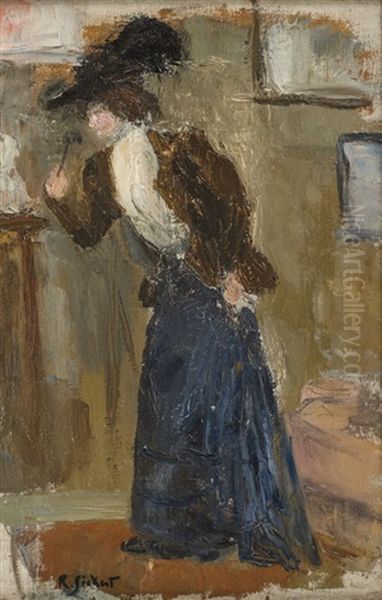 Elegante Visitant Une Galerie Oil Painting by Walter Sickert
