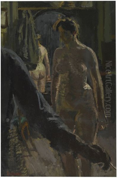 The Studio: The Painting Of A Nude Oil Painting by Walter Sickert