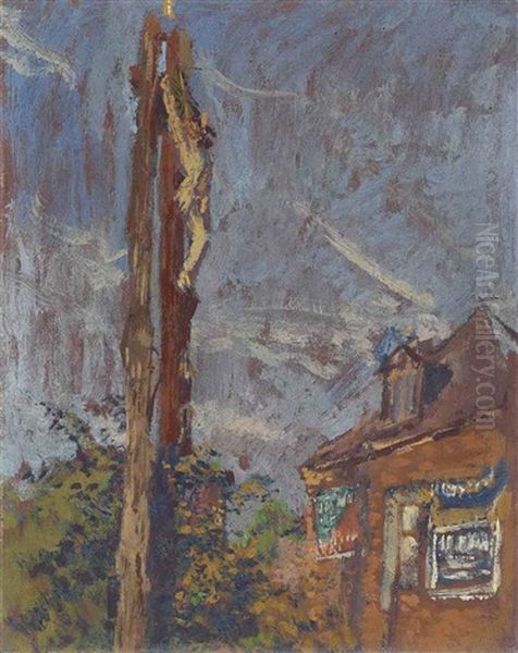 Wayside Cross Oil Painting by Walter Richard Sickert
