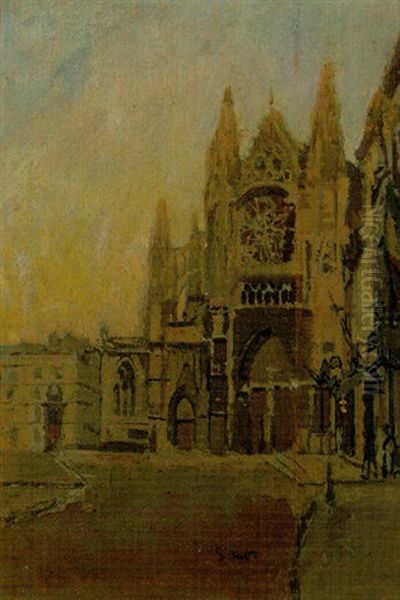 St. Jacques Facade, Dieppe Oil Painting by Walter Sickert