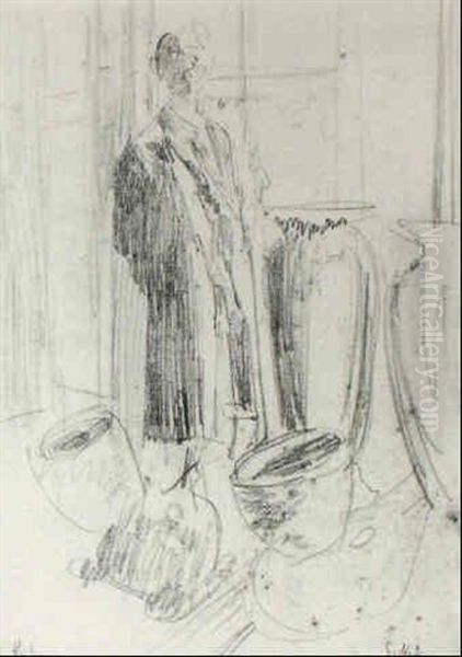 The Professor, Portrait Of Harold Gilman Oil Painting by Walter Sickert
