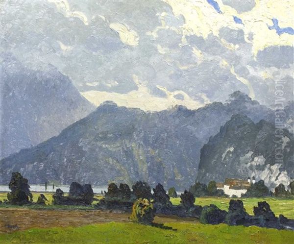 Schlehdorf Am Kochelsee Oil Painting by Franz Siegele