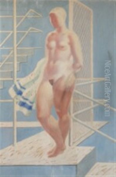 Sketch For The Curtain Of Bellevue Teater Oil Painting by Aage Sikker Hansen