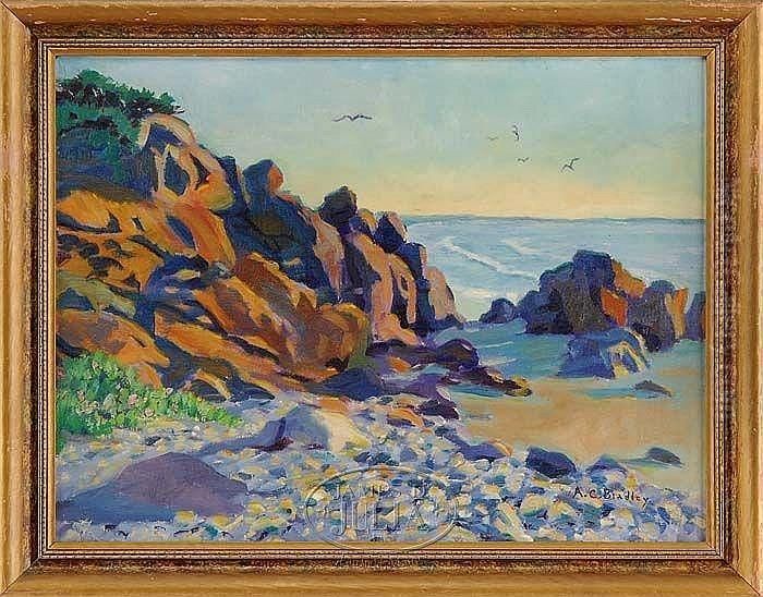 Bathing Beach Ogunquit,maine Oil Painting by Ann Cary Bradley