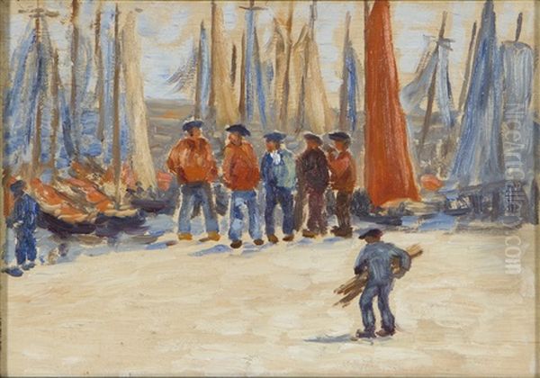 Fisherman Oil Painting by Hugo Simberg