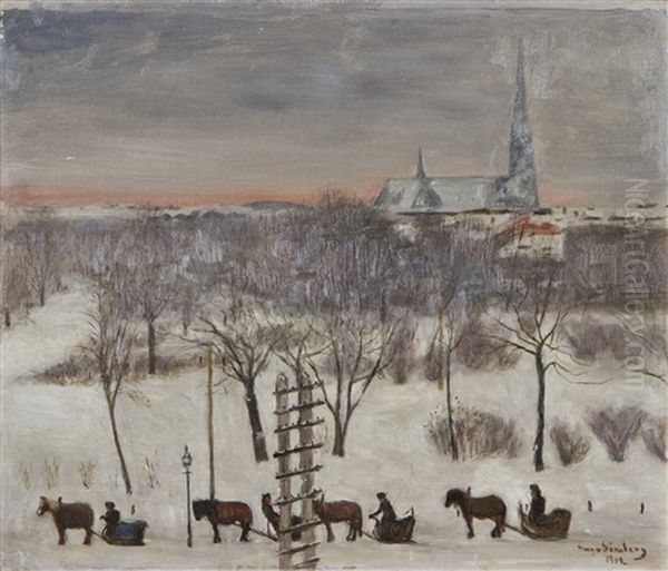 Winter Day In Vyborg Oil Painting by Hugo Simberg