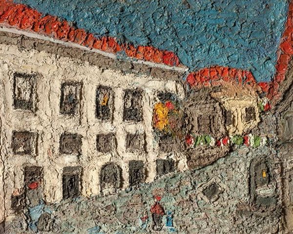 Piazza De Latarico Oil Painting by Alfredo De Simone