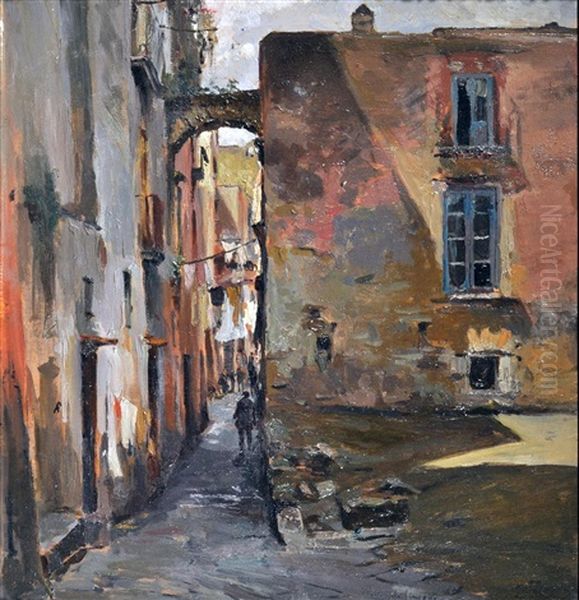 Vecchia Napoli Oil Painting by Michele De Simone