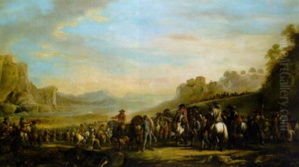 The Aftermath Of A Battle, With The Victorious Commander Surveying The Field Oil Painting by Francesco Simonini