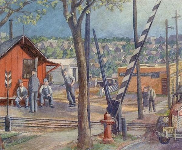 Switchman's Shanty Oil Painting by Gerrit Sinclair