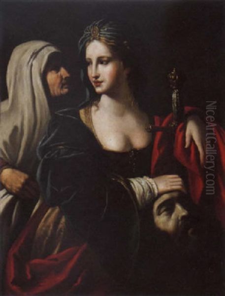 Giuditta Ed Oloferne Oil Painting by Elisabetta Sirani